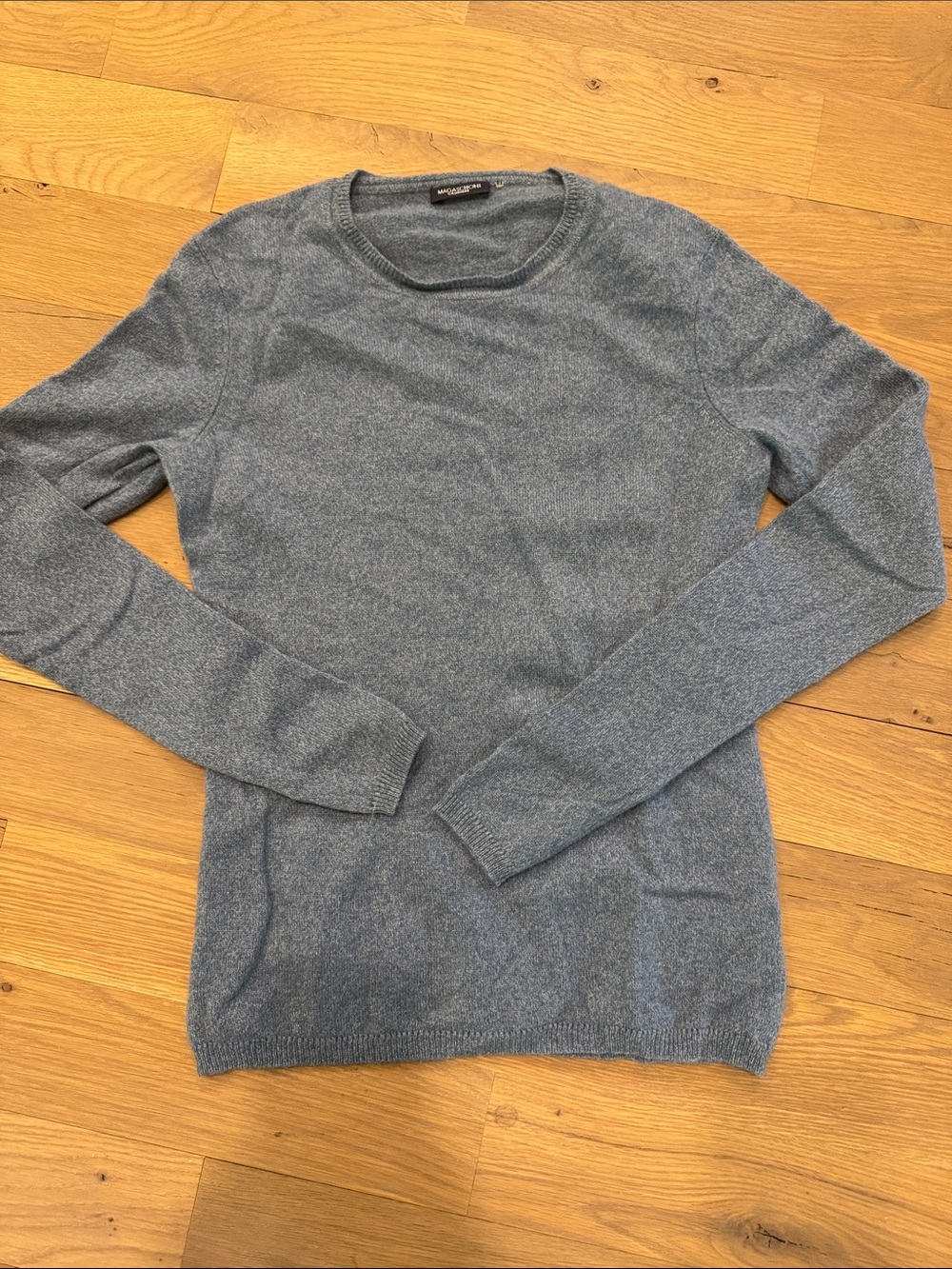 Magaschoni xs Heather Slate Blue Crewneck cashmere